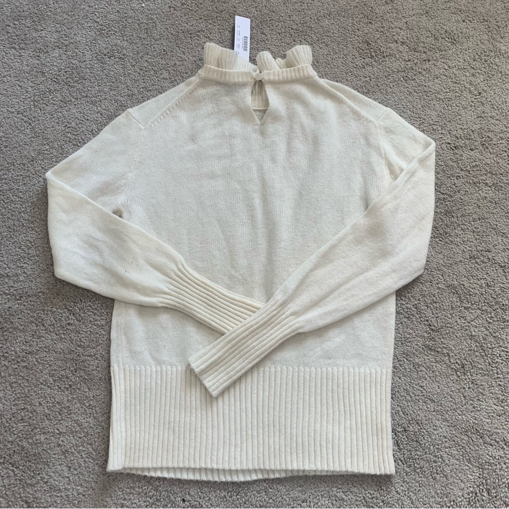 J.Crew Ruffle Neck Detail Wool Blend Sweater - Picture 6 of 8